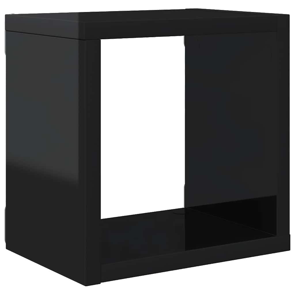 vidaXL Étagères cubes 4 pcs Noir brillant 22x15x22 cm