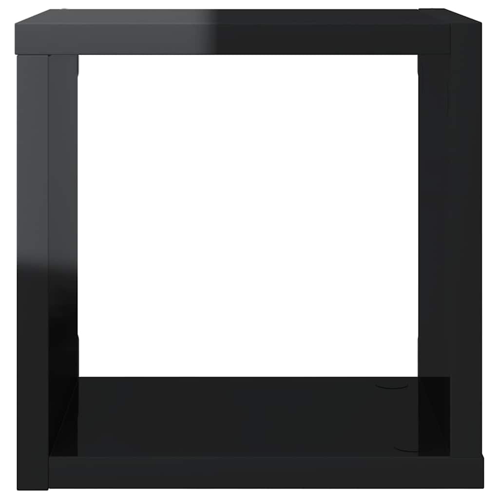 vidaXL Étagères cubes 4 pcs Noir brillant 22x15x22 cm