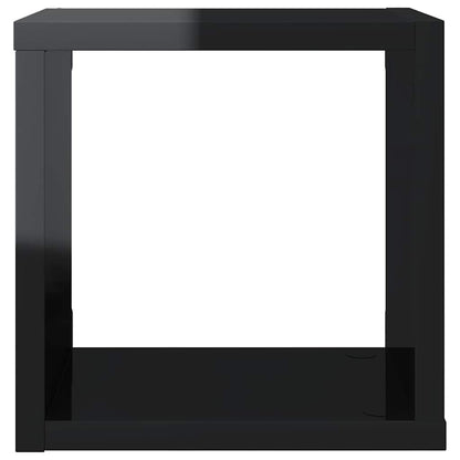 vidaXL Étagères cubes 4 pcs Noir brillant 22x15x22 cm
