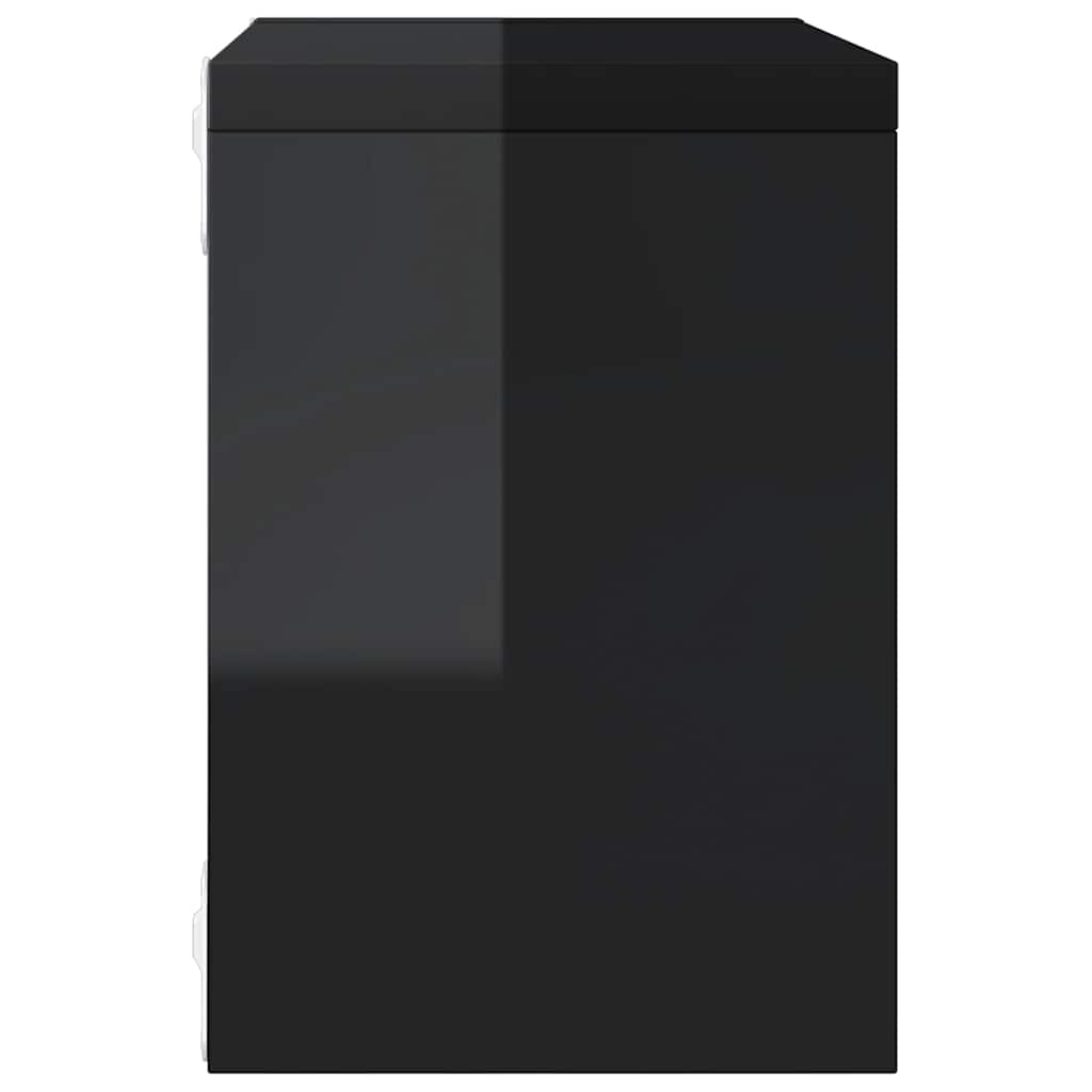 vidaXL Étagères cubes 4 pcs Noir brillant 22x15x22 cm