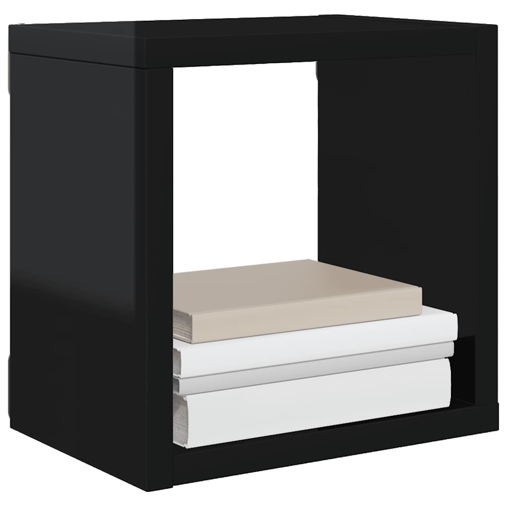 vidaXL Étagères cubes 6 pcs. Noir brillant 22x15x22 cm