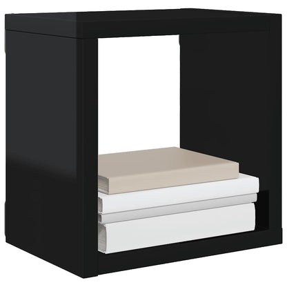 vidaXL Étagères cubes 6 pcs. Noir brillant 22x15x22 cm