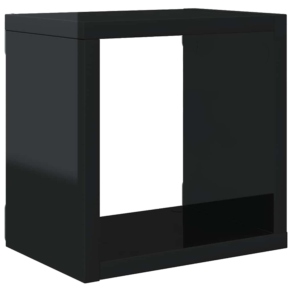 vidaXL Étagères cubes 6 pcs. Noir brillant 22x15x22 cm