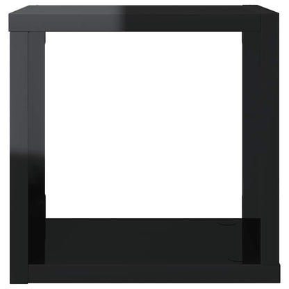 vidaXL Étagères cubes 6 pcs. Noir brillant 22x15x22 cm