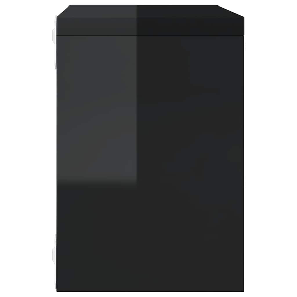 vidaXL Étagères cubes 6 pcs. Noir brillant 22x15x22 cm
