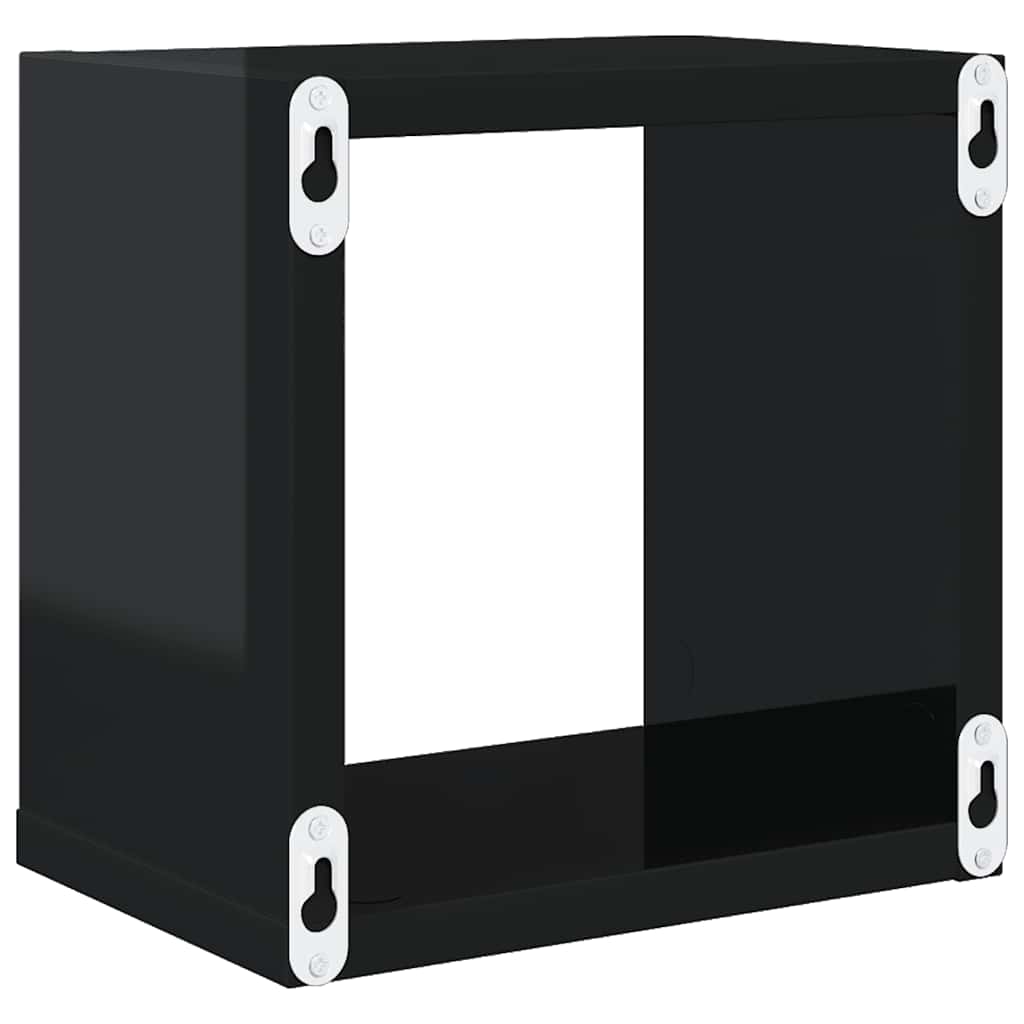 vidaXL Étagères cubes 6 pcs. Noir brillant 22x15x22 cm