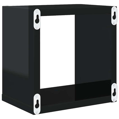 vidaXL Étagères cubes 6 pcs. Noir brillant 22x15x22 cm