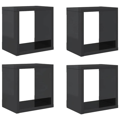 vidaXL Étagères cubes 4 pcs Gris brillant 22x15x22 cm