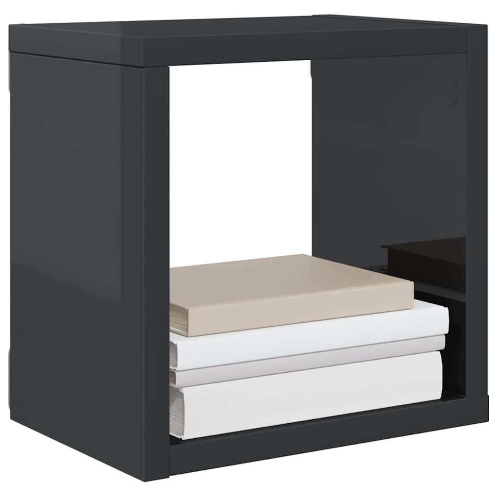 vidaXL Étagères cubes 4 pcs Gris brillant 22x15x22 cm