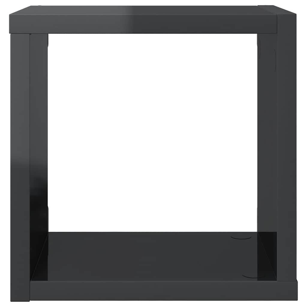vidaXL Étagères cubes 4 pcs Gris brillant 22x15x22 cm