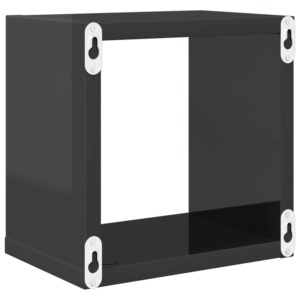 vidaXL Étagères cubes 4 pcs Gris brillant 22x15x22 cm