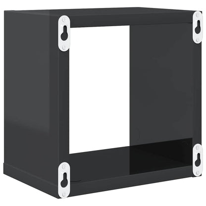 vidaXL Étagères cubes 4 pcs Gris brillant 22x15x22 cm