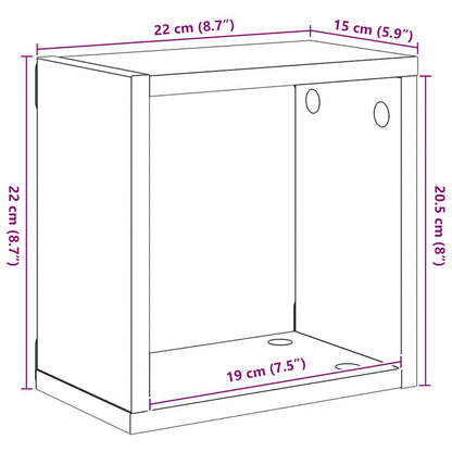 vidaXL Étagères cubes 6 pcs Gris brillant 22x15x22 cm