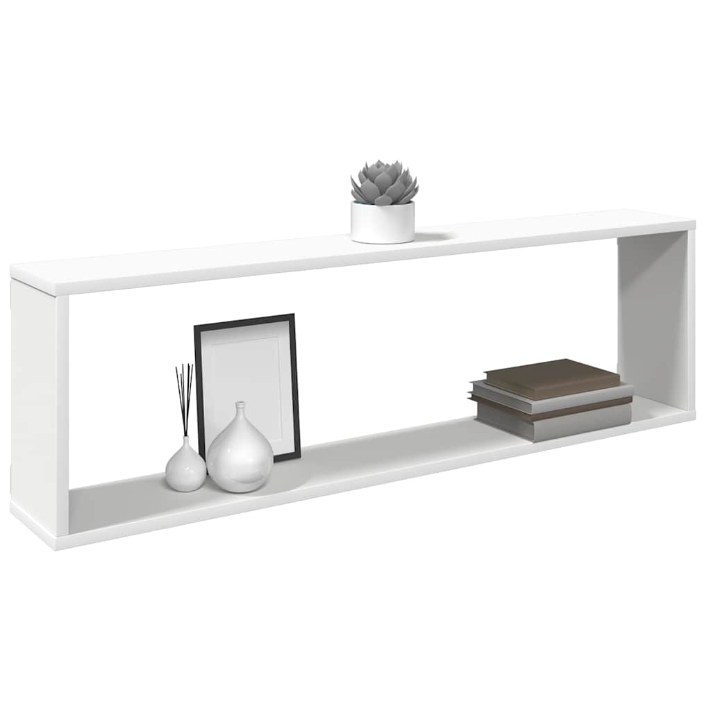 vidaXL Étagères cubes 2 pcs Blanc 100x15x30 cm Bois d'ingénierie