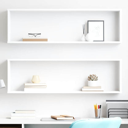 Würfelregale 2 Stk. Weiß 100x15x30 cm Holzwerkstoff