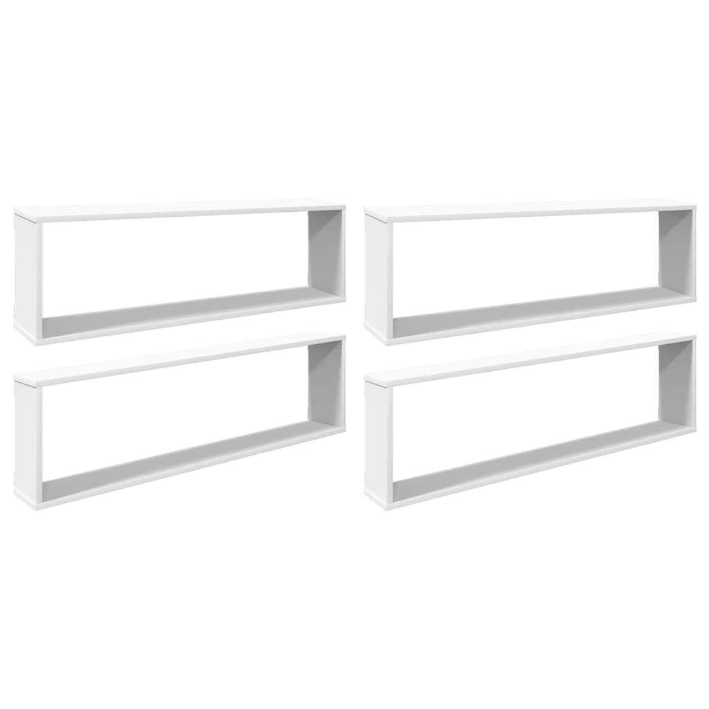 vidaXL Étagères cubes 4 pcs Blanc 100x15x30 cm Bois d'ingénierie