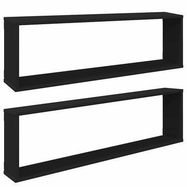 vidaXL Étagères cubes 2 pcs Noir 100x15x30 cm Bois d'ingénierie