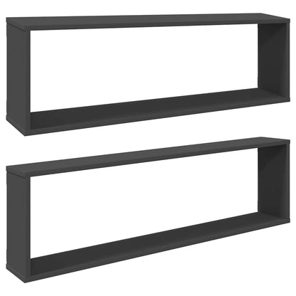 vidaXL Étagères cubes 2 pcs Gris 100x15x30 cm Bois d'ingénierie