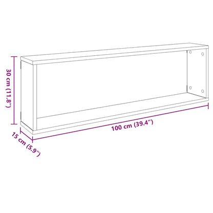 vidaXL Étagères cubes 6 pcs Gris 100x15x30 cm Bois d'ingénierie