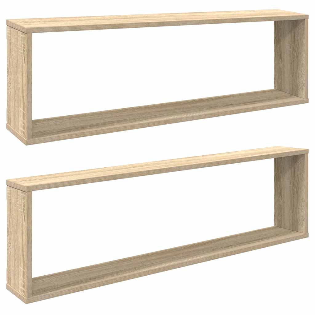 vidaXL Étagères cubes 2 pcs Chêne sonoma 100x15x30 cm Bois d'ingénierie