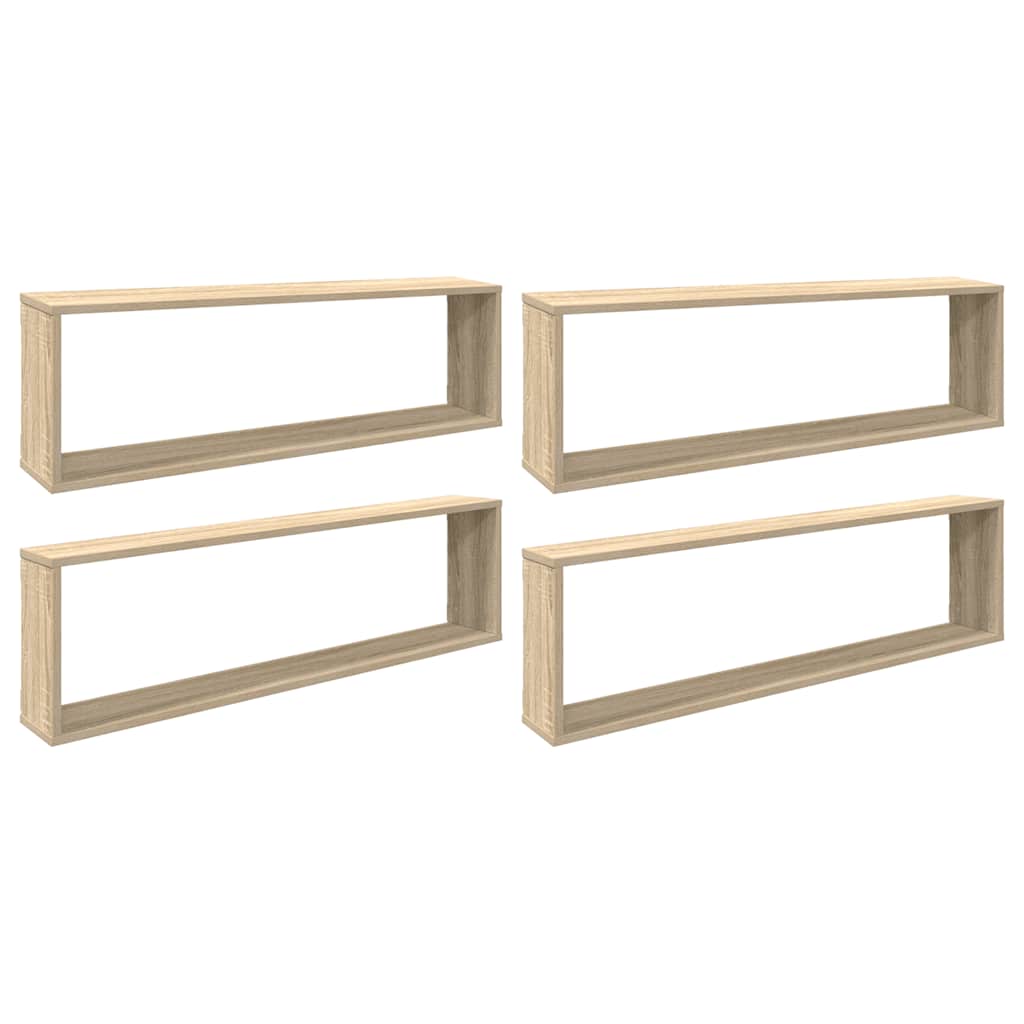 vidaXL Étagères cubes 4 pcs Chêne Sonoma 100x15x30 cm Bois d'ingénierie