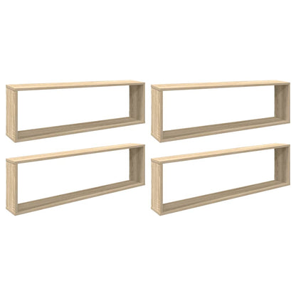 vidaXL Étagères cubes 4 pcs Chêne Sonoma 100x15x30 cm Bois d'ingénierie