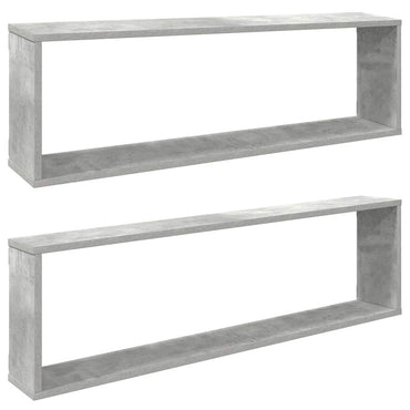 vidaXL Étagères cubes 2 pcs Gris béton 100x15x30 cm Bois d'ingénierie