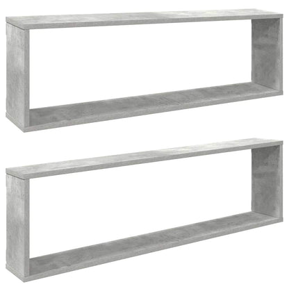vidaXL Étagères cubes 2 pcs Gris béton 100x15x30 cm Bois d'ingénierie