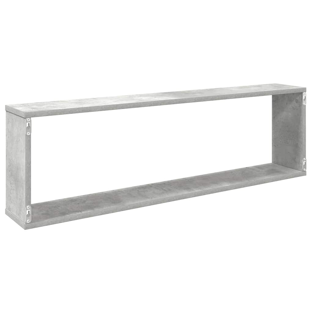 vidaXL Étagères cubes 2 pcs Gris béton 100x15x30 cm Bois d'ingénierie