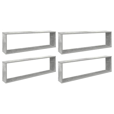 vidaXL Étagères cubes 4 pcs Gris béton 100x15x30 cm Bois d'ingénierie