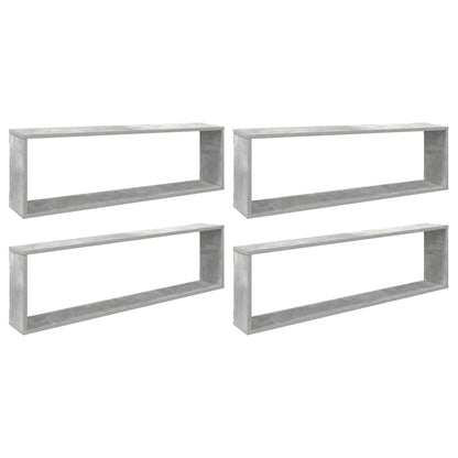 vidaXL Würfelregale 4 Stk. Betongrau 100x15x30 cm Holzwerkstoff