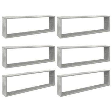 vidaXL Étagères cubes 6 pcs Gris béton 100x15x30 cm Bois d'ingénierie
