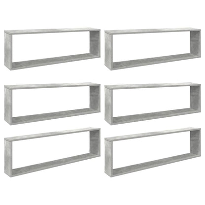 vidaXL Würfelregale 6 Stk. Betongrau 100x15x30 cm Holzwerkstoff