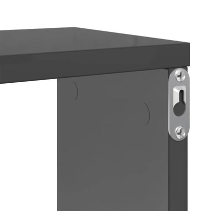 vidaXL Étagères cubes 4 pcs Gris brillant 100x15x30 cm Bois d'ingénierie