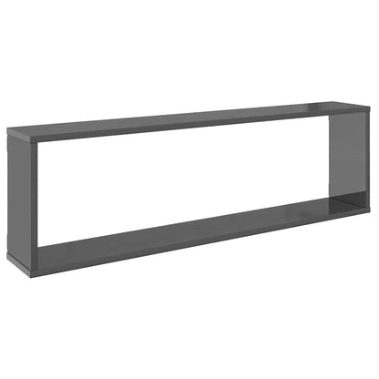 vidaXL Étagères cubes 6 pcs Gris brillant 100x15x30 cm Bois d'ingénierie