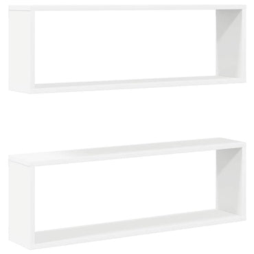 vidaXL Étagères cubes 2 pcs Blanc 80x15x26,5 cm Bois d'ingénierie