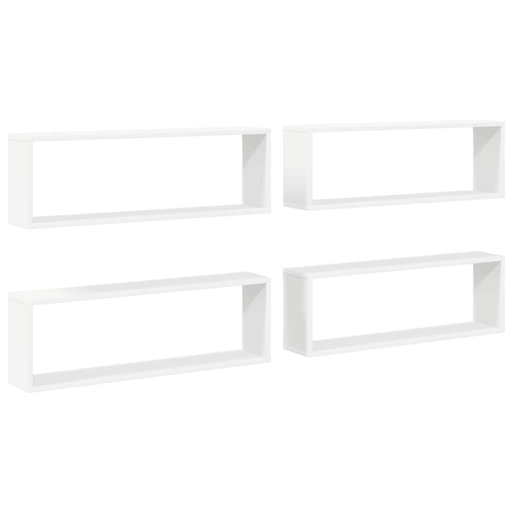 vidaXL Würfelregale 4 Stk. Weiß 80x15x26,5 cm Holzwerkstoff