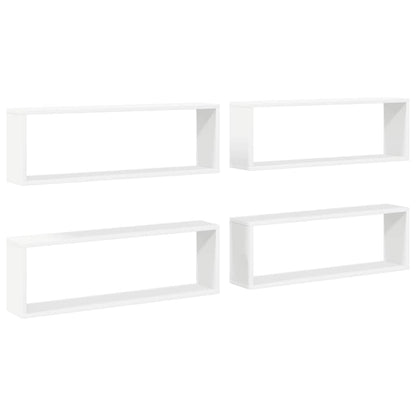 vidaXL Würfelregale 4 Stk. Weiß 80x15x26,5 cm Holzwerkstoff