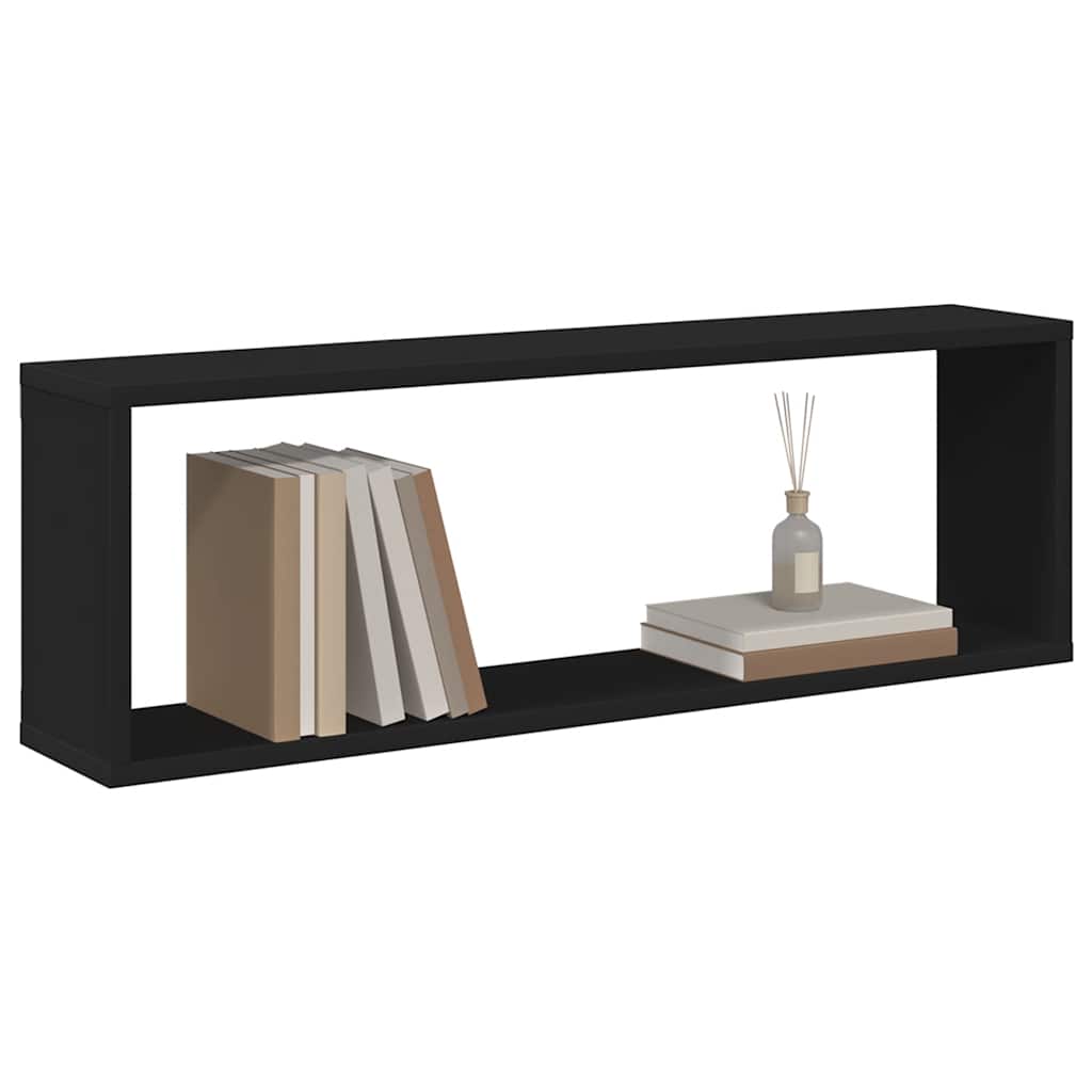 vidaXL Étagères cubes 4 pcs Noir 80x15x26,5 cm Bois d'ingénierie