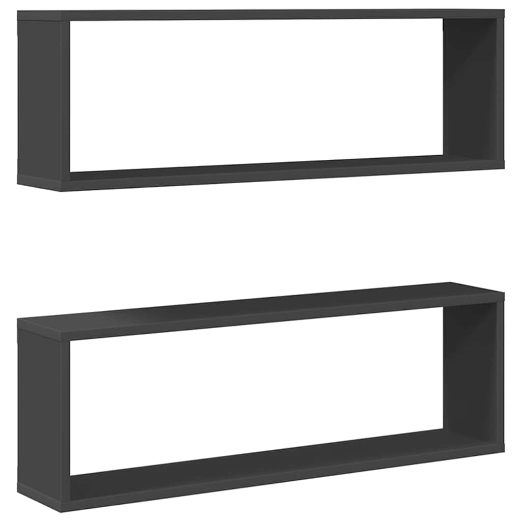 vidaXL Étagères cubes 2 pcs Gris 80x15x26,5 cm Bois d'ingénierie