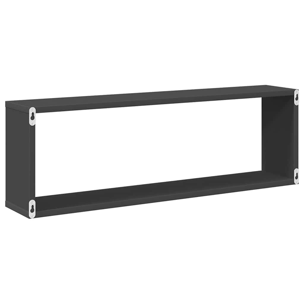 vidaXL Étagères cubes 2 pcs Gris 80x15x26,5 cm Bois d'ingénierie