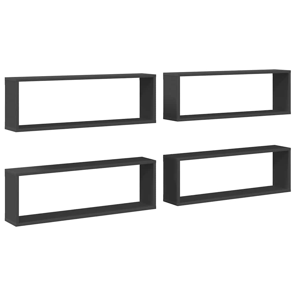 vidaXL Étagères cubes 4 pcs Gris 80x15x26,5 cm Bois d'ingénierie