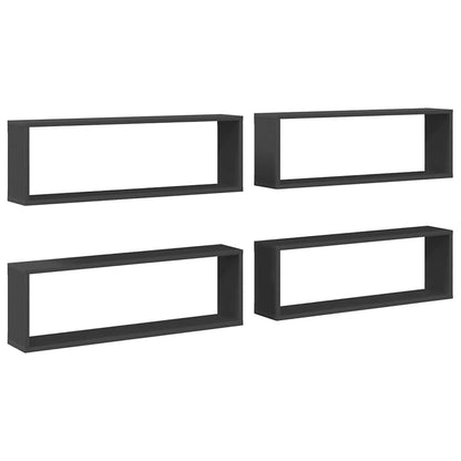 vidaXL Étagères cubes 4 pcs Gris 80x15x26,5 cm Bois d'ingénierie