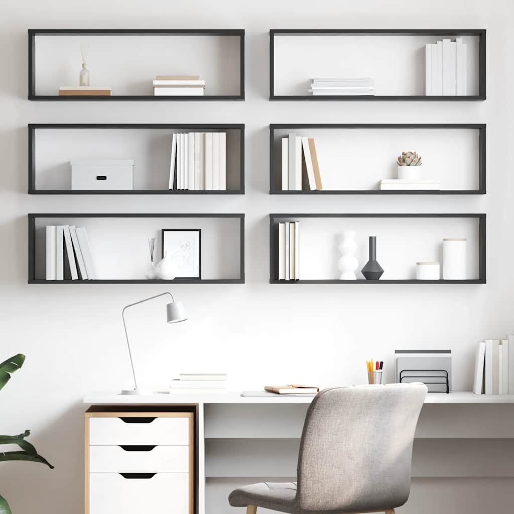 vidaXL Étagères cubes 6 pcs Gris 80x15x26,5 cm Bois d'ingénierie
