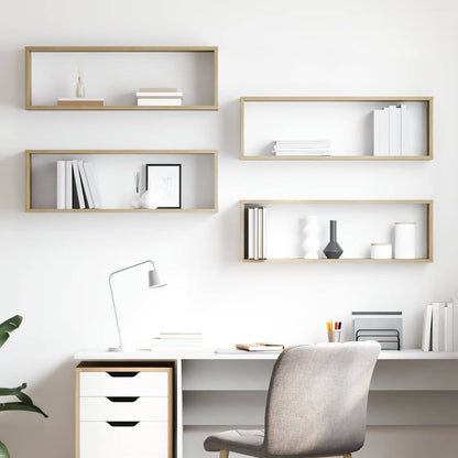 vidaXL Étagères cubes 4 pcs Chêne Sonoma 80x15x26,5 cm Bois d'ingénierie