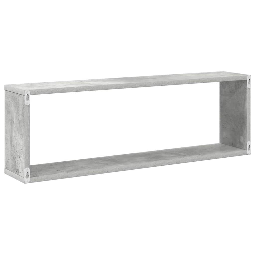 vidaXL Étagères cubes 2 pcs. gris béton 80x15x26,5 cm bois d'ingénierie