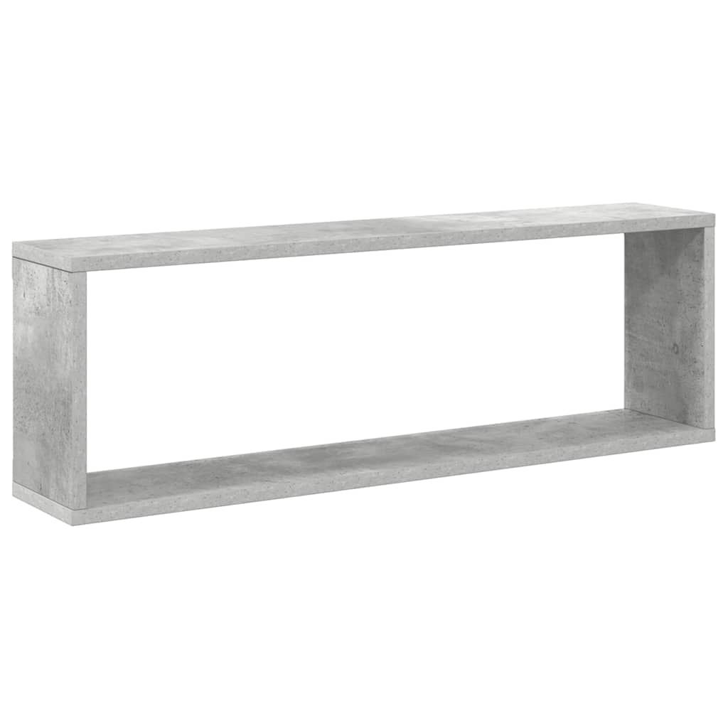 vidaXL Étagères murales cubes 4 pcs Gris béton 80x15x26,5 cm Bois d'ingénierie
