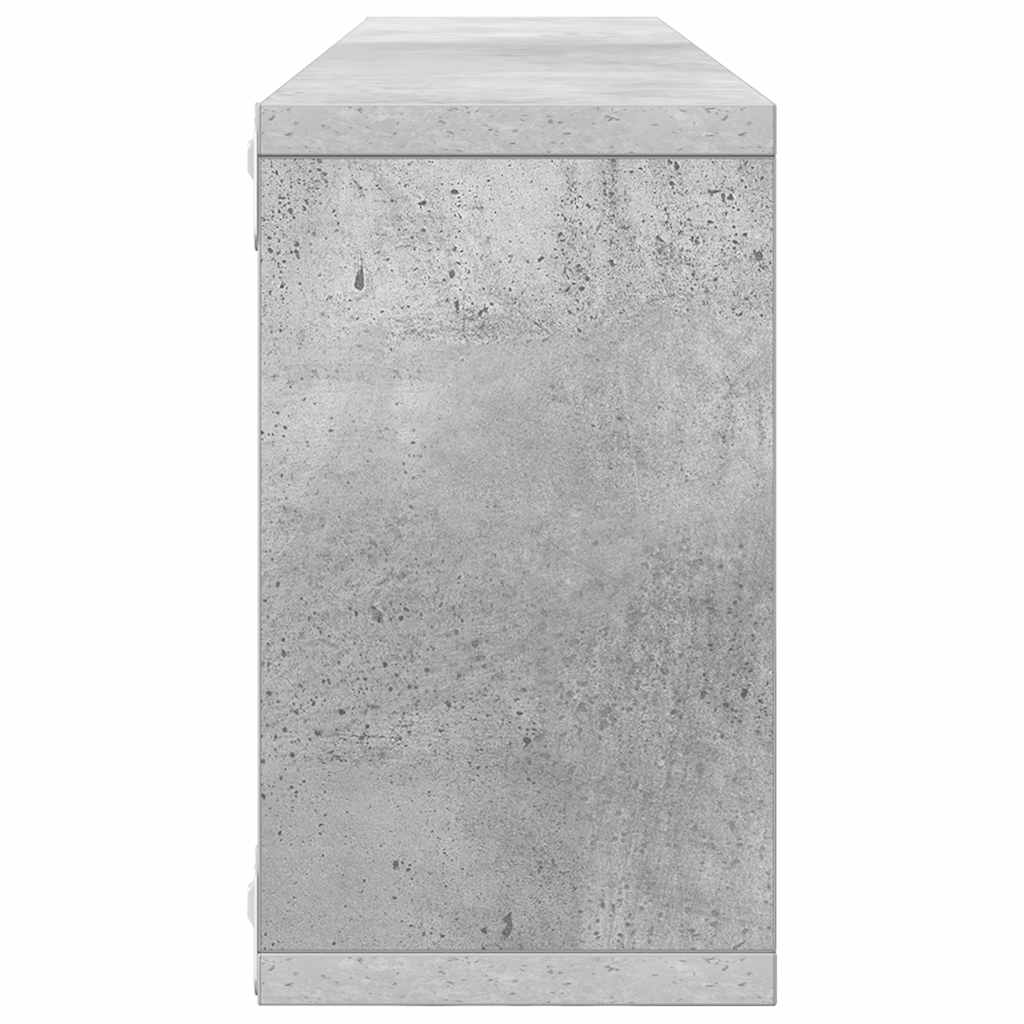 vidaXL Étagères murales cubes 4 pcs Gris béton 80x15x26,5 cm Bois d'ingénierie