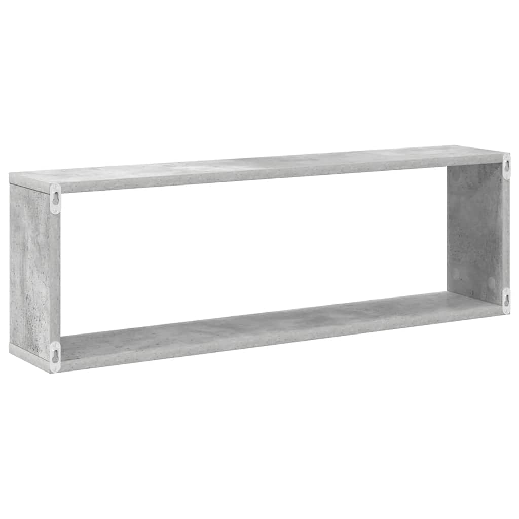vidaXL Étagères murales cubes 4 pcs Gris béton 80x15x26,5 cm Bois d'ingénierie