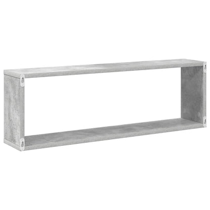 vidaXL Étagères murales cubes 4 pcs Gris béton 80x15x26,5 cm Bois d'ingénierie